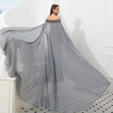 Mermaid Strapless Beads Sleeveless Prom Dress With Dress Shawl WH80307