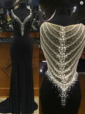 Charming Mermaid Black Formal Women Dress Long Prom Dress