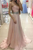 Sweetheart Charming Strapless Handmade A Line Beads Formal Prom Dress