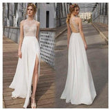 Side Split Open Back Bridesmaid Dress Prom Dress Beach Wedding Dress