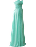 Sweetheart Chiffon Bridesmaid Dresses Evening Gown Long Prom Dresses