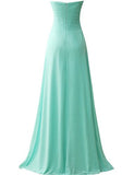 Sweetheart Chiffon Bridesmaid Dresses Evening Gown Long Prom Dresses