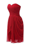 Strapless Chiffon Short Bridesmaid Dresses Prom Gowns
