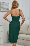 Sexy Green Deep V-Neck  Sleeveless Side Split Homecoming Dresses