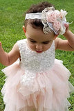 Adorable A Line Knee length Pink Tulle Little Flower Girl Dress with Lace Party Dress FG1005