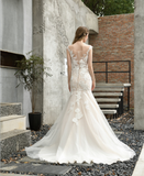 Sheath Sleeveless Appliques Tulle Wedding Dress WH35396