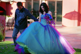 Ball Gown Ombre Sweetheart Strapless Tulle Prom Dresses Quinceanera Dresses PW691