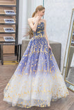 Charming Ombre Puffy Strapless Sparkly Prom Dress Sexy Long Sleeveless Party Dress P1236