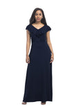 Ruffle V-Neck Formal Long Dresses FP3510