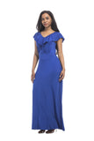 Ruffle V-Neck Formal Long Dresses FP3510