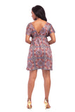 V-Neck Short Sleeve Floral Dresses FP6021