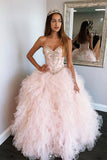 Gorgeous Ball Gown Sweetheart Pink Tulle Prom Dress Sweet 16 Dress