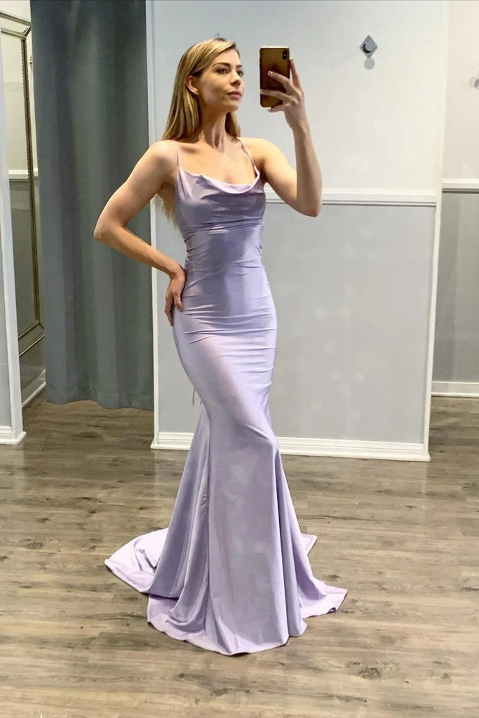 Mermaid Spaghetti-Straps Prom Dress Formal Evening Dresses OK1797