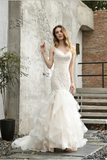 Sheath V-Neck Sleeveless Appliques Tulle Wedding Dress WH48395