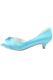 Sky Blue Peep Toe Beading Lower Heel Evening Shoes Wedding Dresses L-924