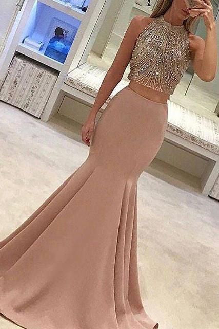 Backless Beaded Mermaid Fashion Prom Dresses Sexy Party Dresses New Style Evening Dresses