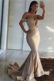 Mermaid Gold Sexy Off the Shoulder Floor Length Prom Dress