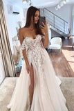 A-line Sweetheart Tulle Wedding Dress with Appliques N133