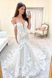Off-the-shoulder Mermaid Sweetheart Lace Wedding Dress N129