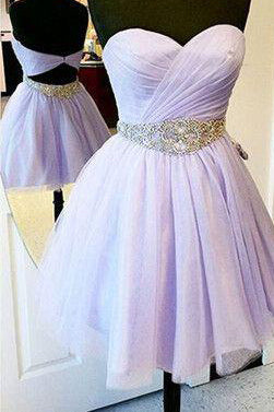 Sweetheart Pleats Homecoming Dress with Beaded Belt S010