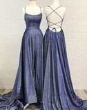 Sparkly A Line Hot Selling Spaghetti Straps Prom Dresses, Long Evening Dresses