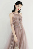 Princess Off the Shoulder Tulle Beads V Back Formal Dress Dance Prom Dress P1202