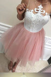 Blush Pink Homecoming Dresses,Cheap Short Lace Homecoming Dress for teens PM110