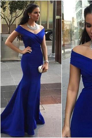 Off The Shoulder Mermaid Long Stain Evening Dresses