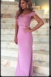 Gorgeous Mermaid Long Off-the-shoulder Prom Dresses with Sweep Train PM653