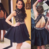 Prom Dress Lace Prom Dress Black Prom Dress Fitted Prom Dress Short Prom Dress PM607