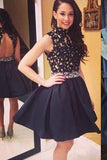 Prom Dress Lace Prom Dress Black Prom Dress Fitted Prom Dress Short Prom Dress PM607