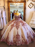 Princess Ball Gown Strapless Sweetheart Prom Dress with Tulle Beading Quinceanera Dress P1403