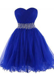 Modern Sweetheart Knee Length Royal Blue Homecoming Dress PM326