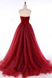 2017 Princess V-Neck Organza Sleeveless Open Back Ruffles Burgundy Prom Dresses uk PM696